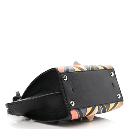 Fendi Calfskin Studded Diamond Mini 3Jours Tote Black Multicolor 4 of 12