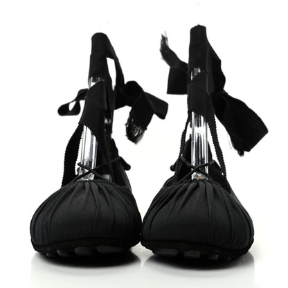 Christian Dior Grosgrain Ribbon Etoile Ballet Flats 37 Black 2 of 11