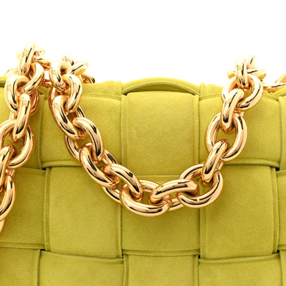 Bottega Veneta Suede Maxi Intrecciato Padded Chain Cassette Crossbody Bag Kiwi 14 of 21