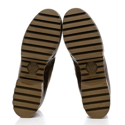 Louis Vuitton Suede Calfskin Monogram Laureate Platform Desert Boots 40 Taupe 5 of 8