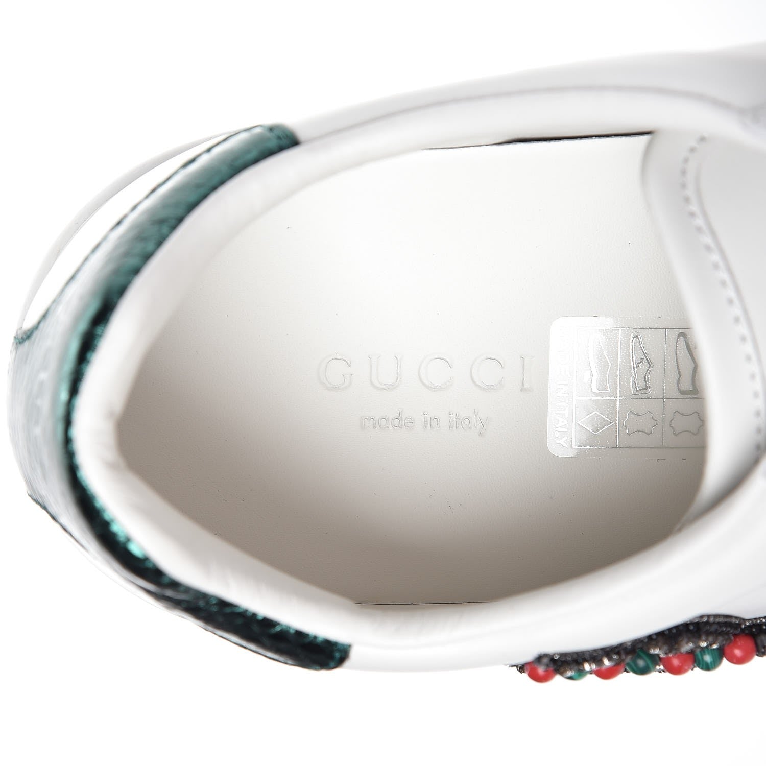 Gucci Calfskin Web Studded Arrow Ace Sneakers 37 White 6 of 7