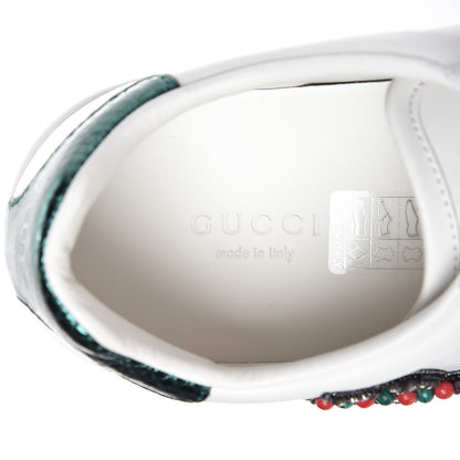 Gucci Calfskin Web Studded Arrow Ace Sneakers 37 White 6 of 7