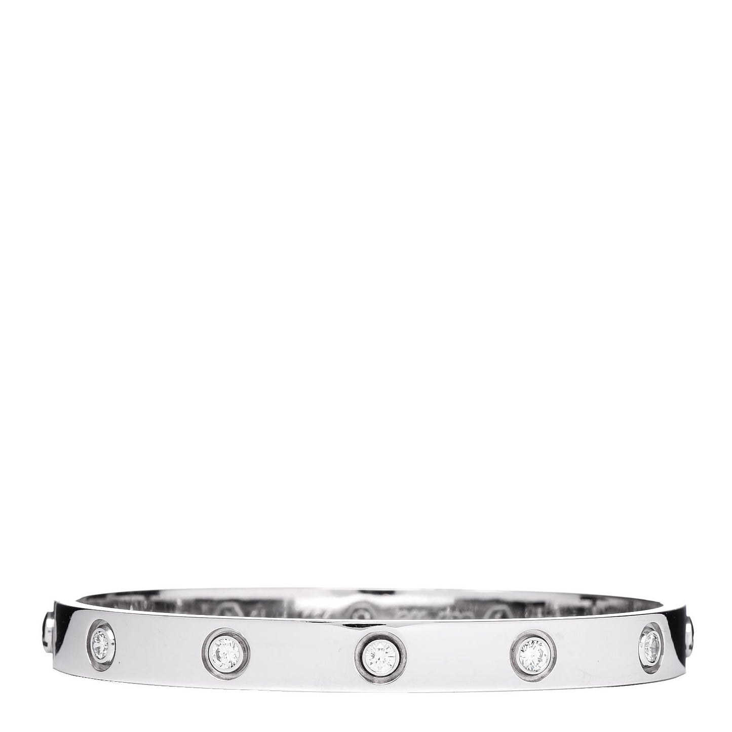 18K White Gold 10 Diamond LOVE Bracelet 16