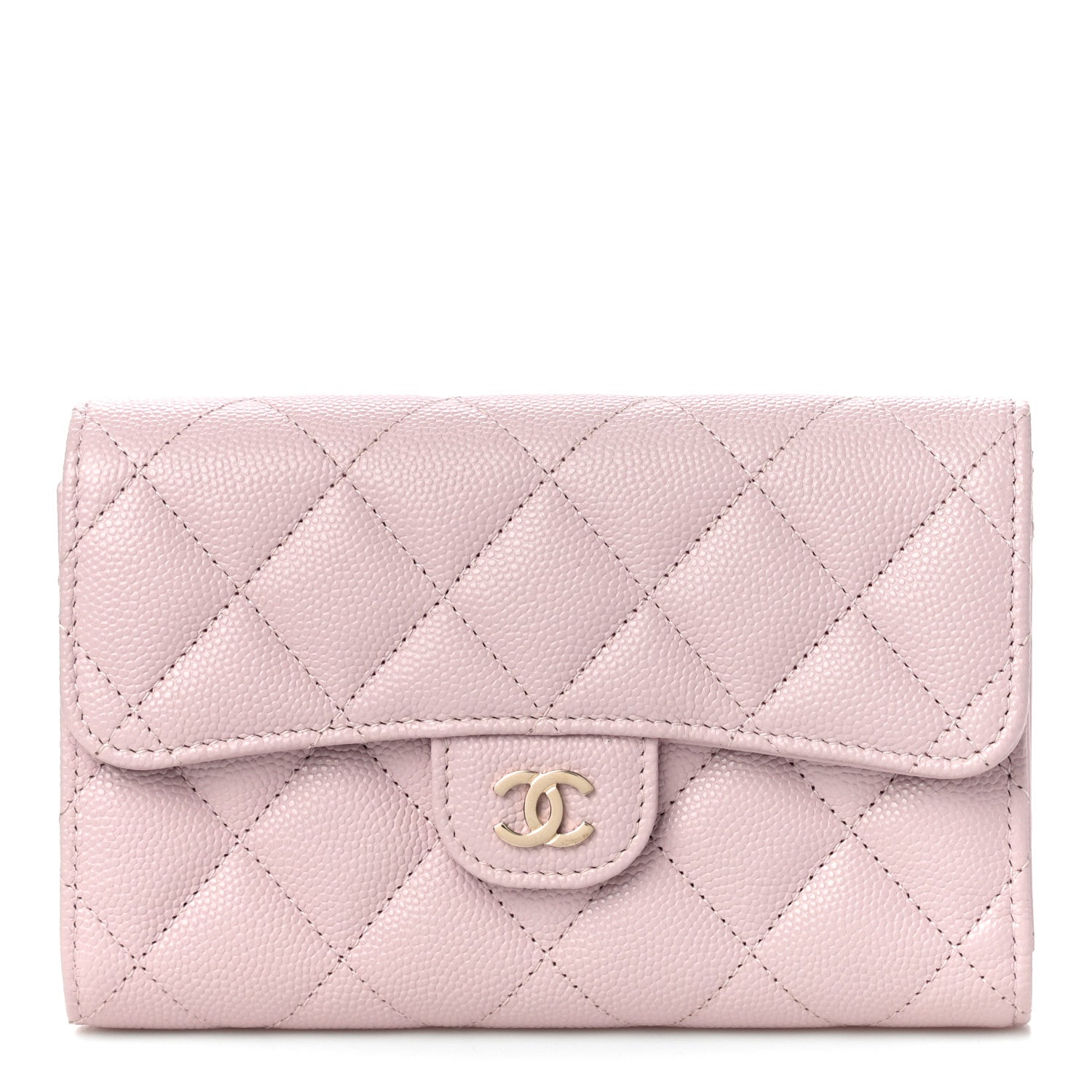 Chanel Caviar Quilted Medium Flap Wallet Light Pink 1 of 12