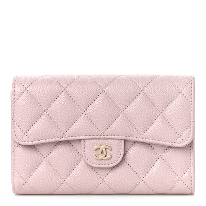 Chanel Caviar Quilted Medium Flap Wallet Light Pink 1 of 12