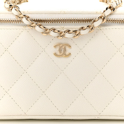 Chanel Caviar Quilted Small Vanity Case With Chain White 8 of 12