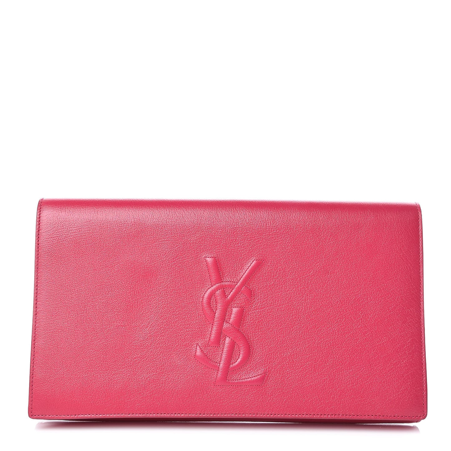 Goatskin Monogram Large Belle De Jour Clutch Lipstick Fuchsia