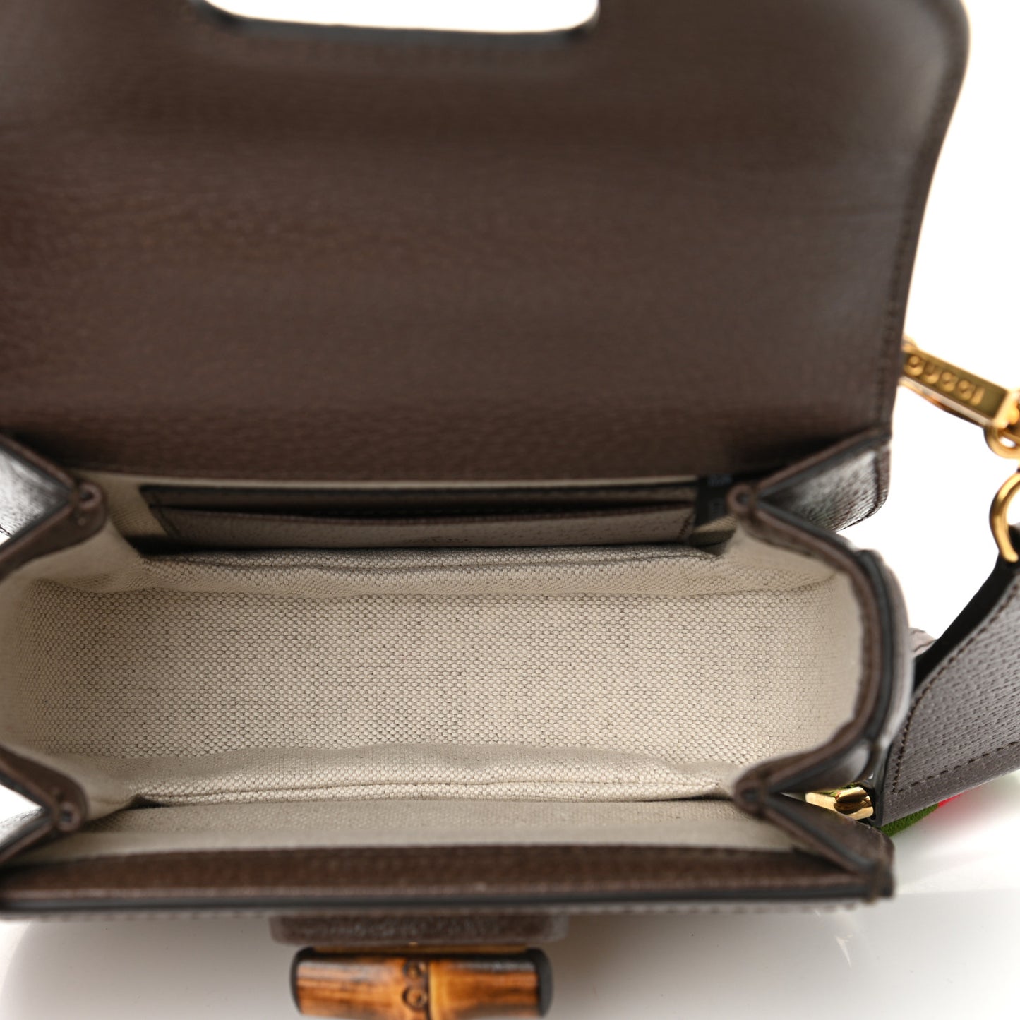 Monogram Jumbo GG Textured Dollar Calfskin Web Mini Bamboo 1947 Top Handle Bag Camel Ebony New Acero