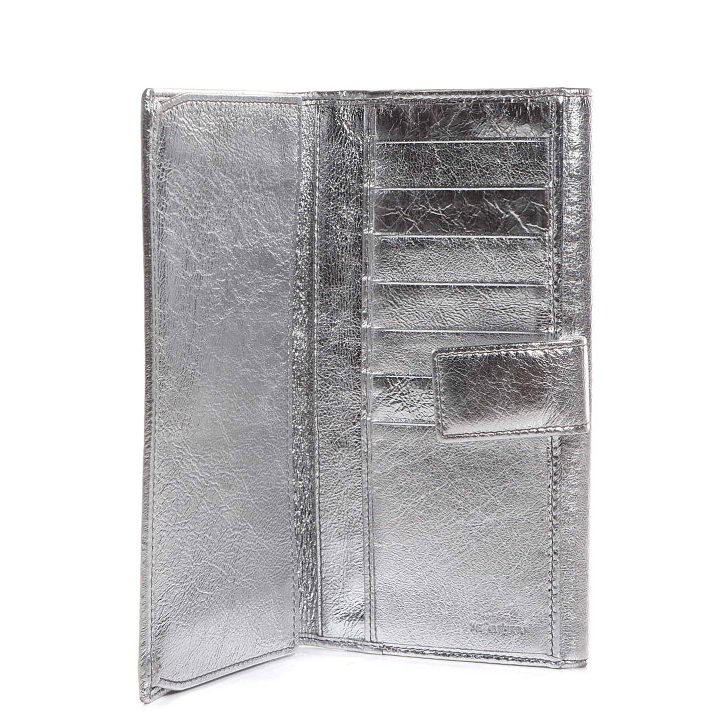 Metallic Leather Belle de Jour Wallet Silver