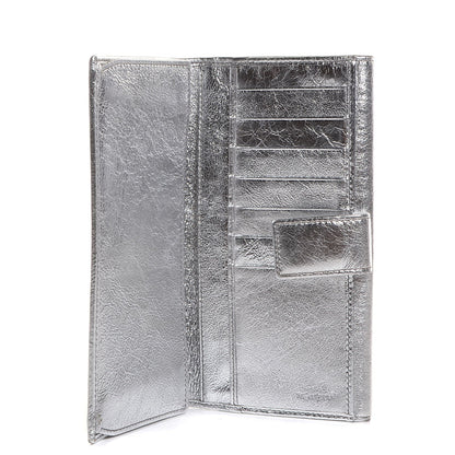 Saint Laurent Metallic Leather Belle de Jour Wallet Silver 5 of 7