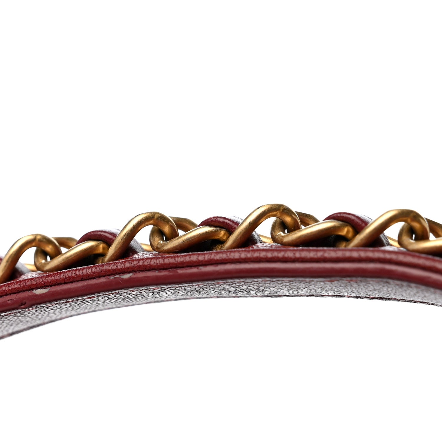 Chanel Lambskin Quilted Chain Infinity Top Handle Flap Burgundy 13 of 14