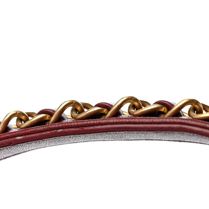 Chanel Lambskin Quilted Chain Infinity Top Handle Flap Burgundy 13 of 14