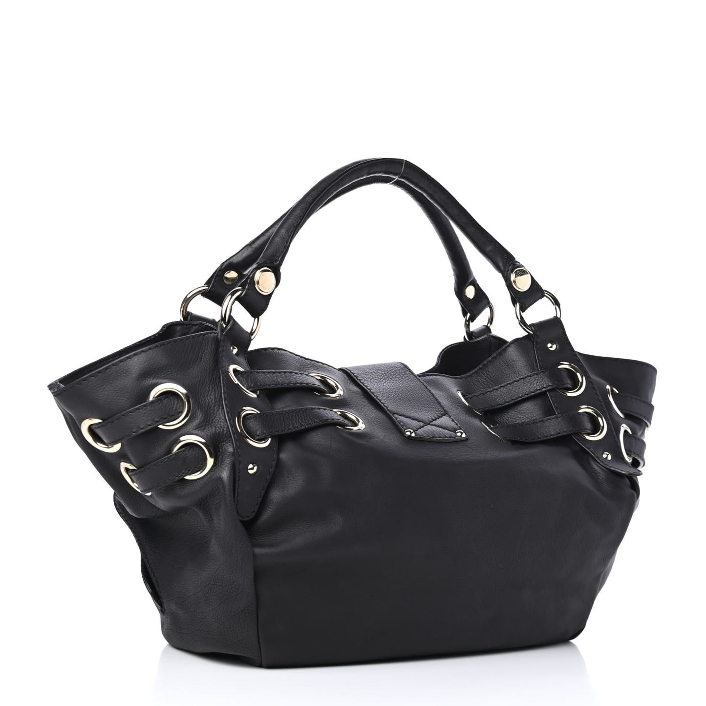 Calfskin Riley Ring Tote Black