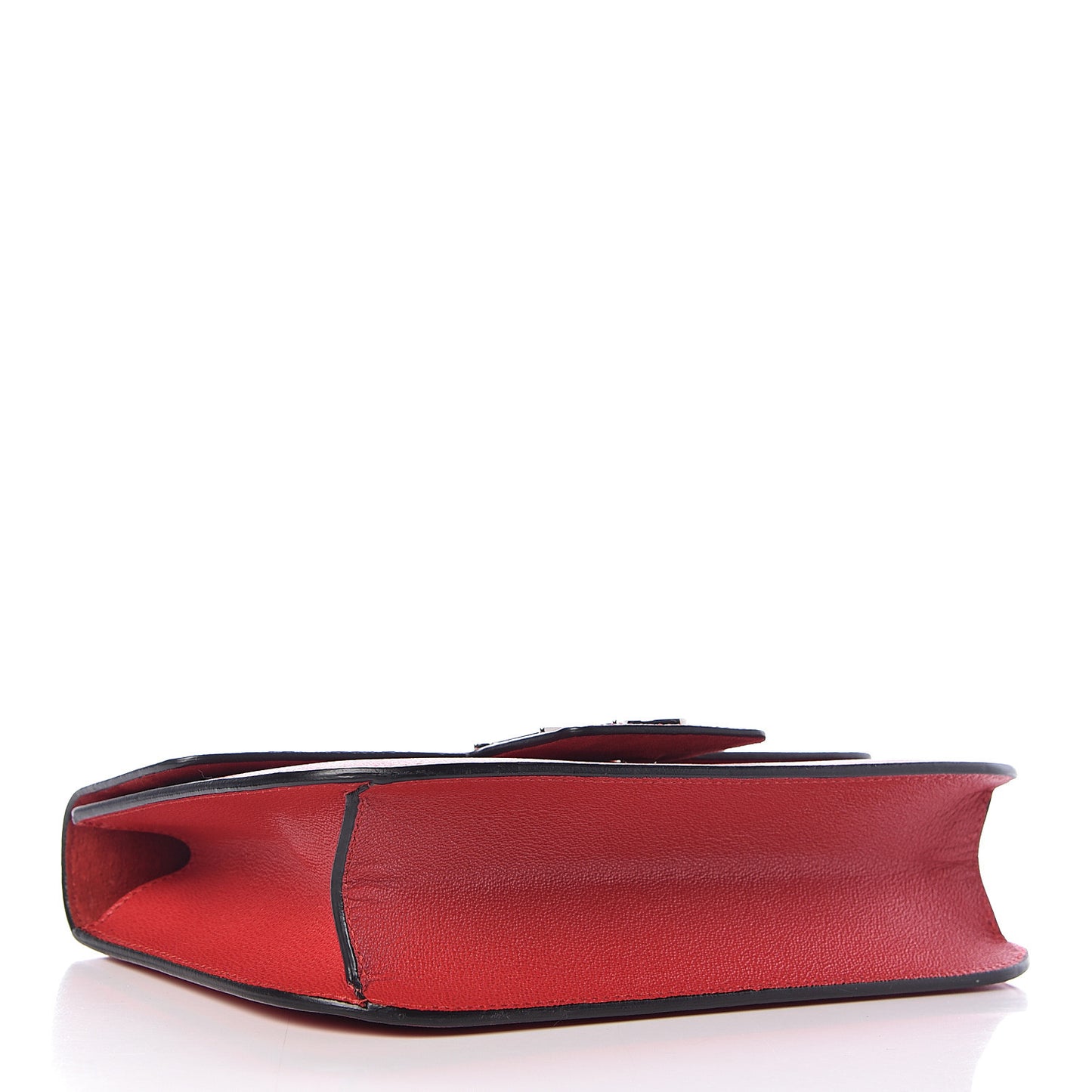 Grained Calfskin Medium Insignia Flap China Red