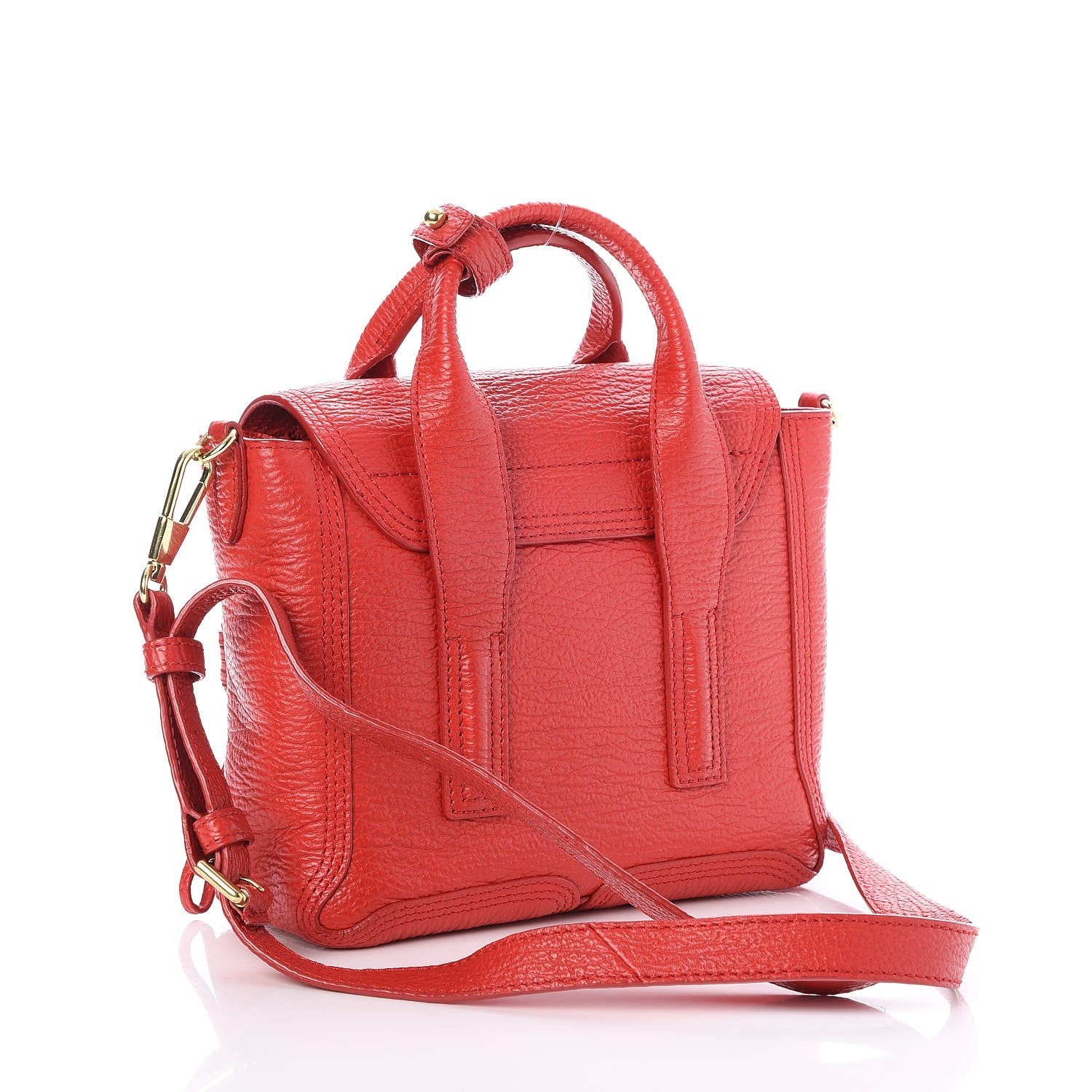 3.1 Phillip Lim 3.1 Textured Calfskin Mini Pashli Satchel Red 3 of 8