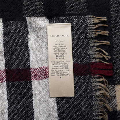 Burberry Wool Giant Check Scarf Black 4 of 4