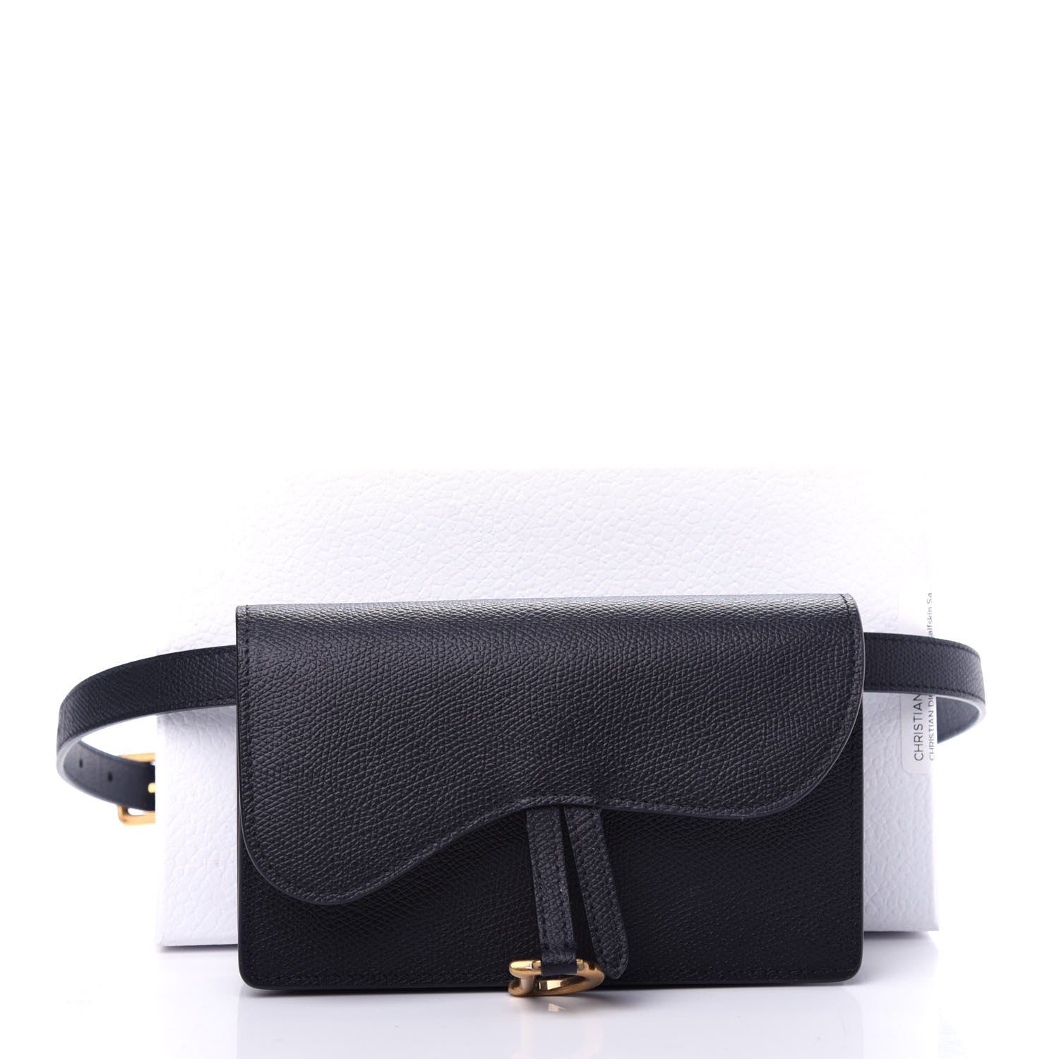 Christian Dior Grained Calfskin Saddle Belt Bag Black 11 of 11