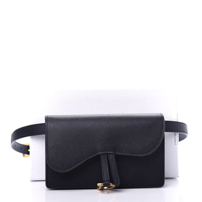Christian Dior Grained Calfskin Saddle Belt Bag Black 11 of 11