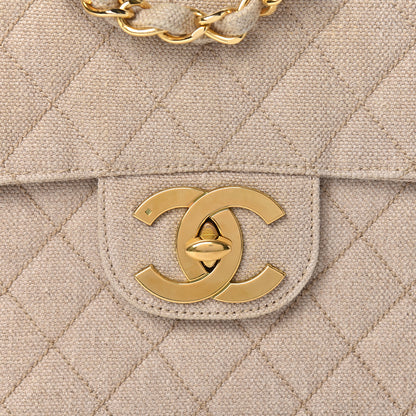 Chanel Toile Jumbo Single Flap Beige 13 of 13
