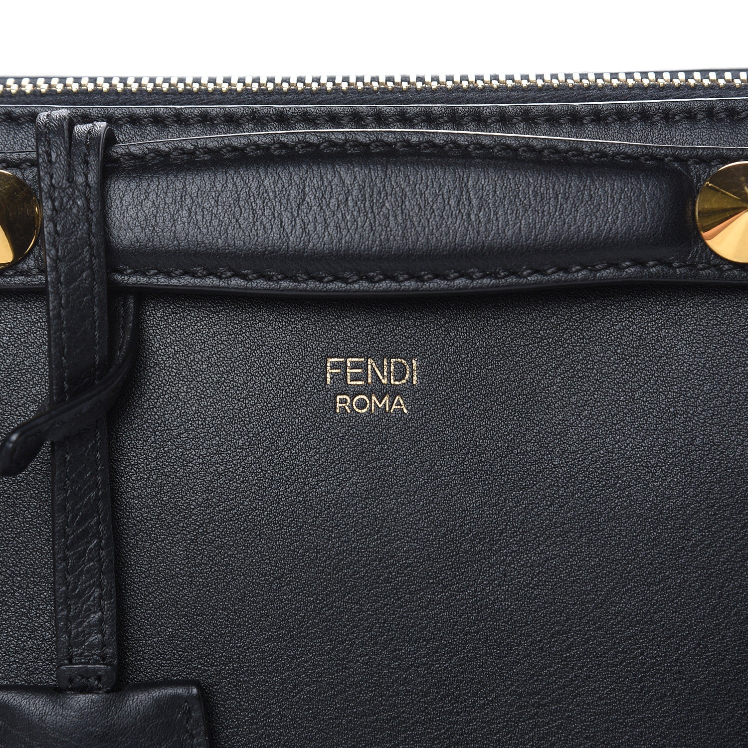 Fendi Vitello Dolce Chain Tail Gold Edition Mini By The Way Boston Bag Black Vintage Gold 5 of 10