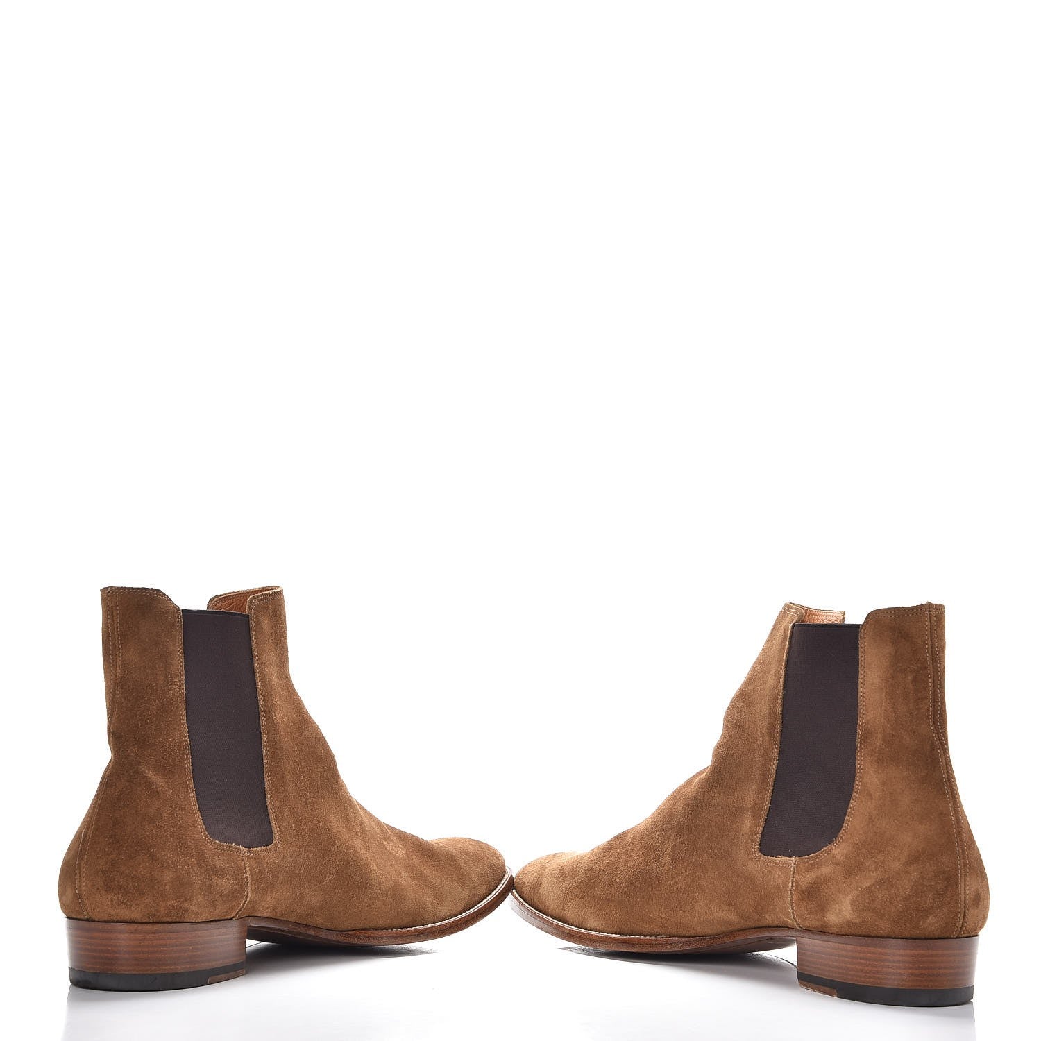 Saint Laurent Mens Suede Wyatt Chelsea Boots 48 Brown 6 of 13