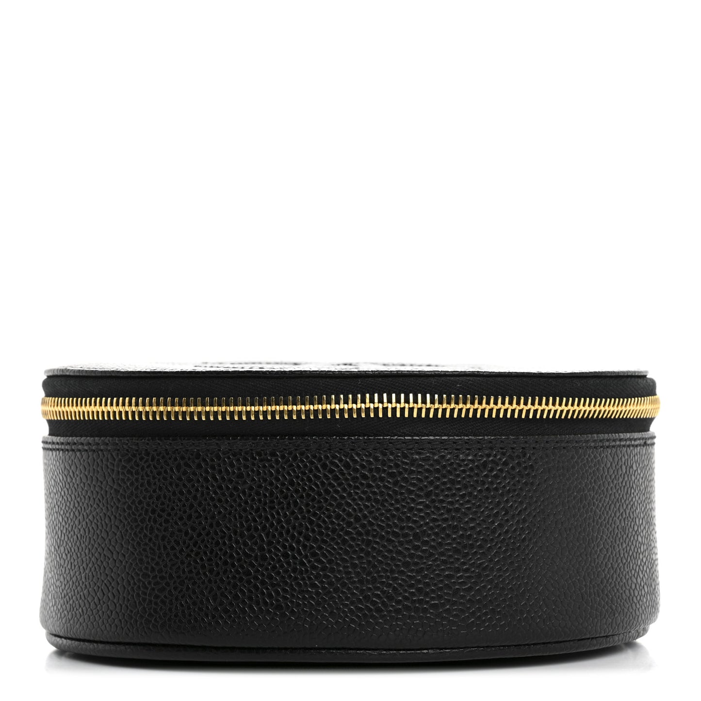 Caviar Round Jewelry Travel Case  Black