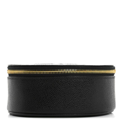 Chanel Caviar Round Jewelry Travel Case  Black 1 of 7