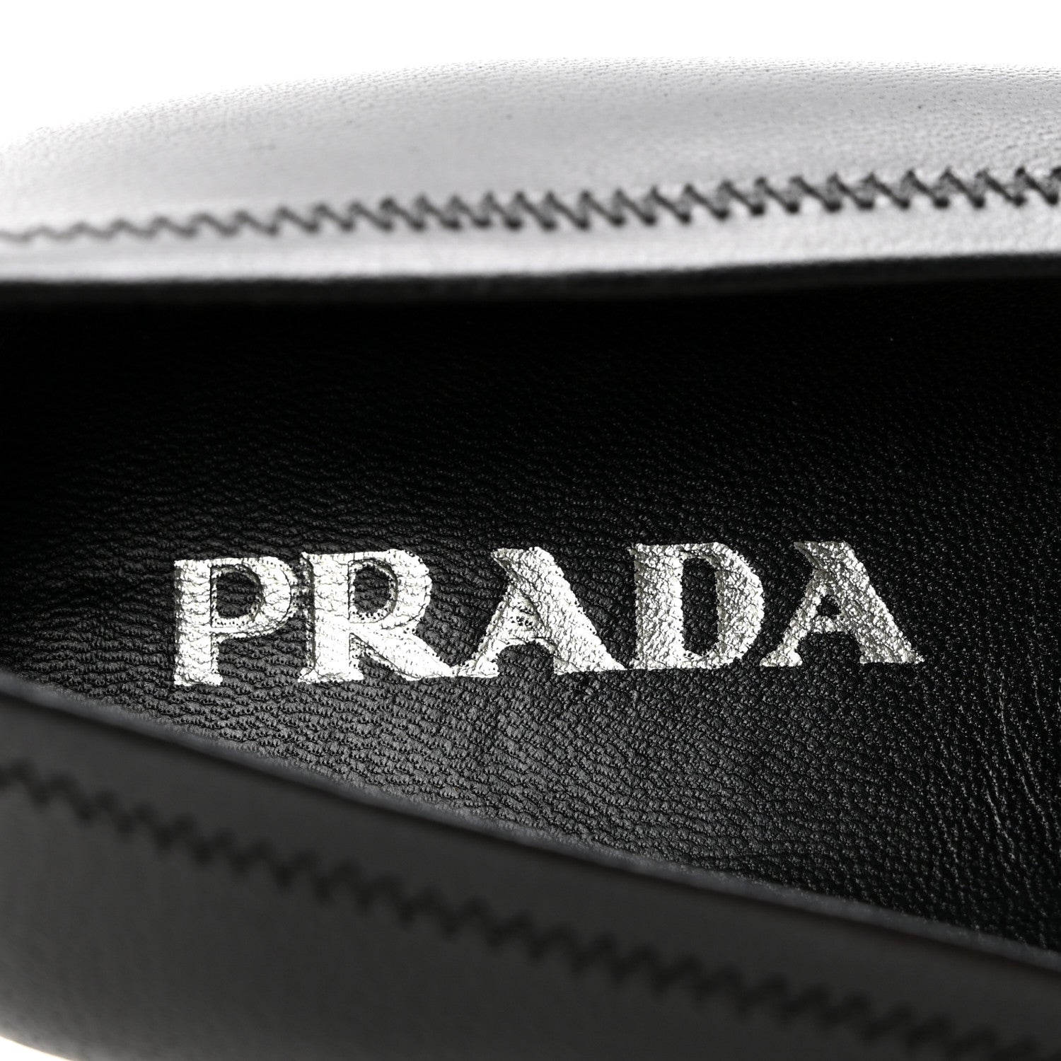 Prada Nappa Metallic Square Toe Ballerina Flats 35.5 Black 9 of 11
