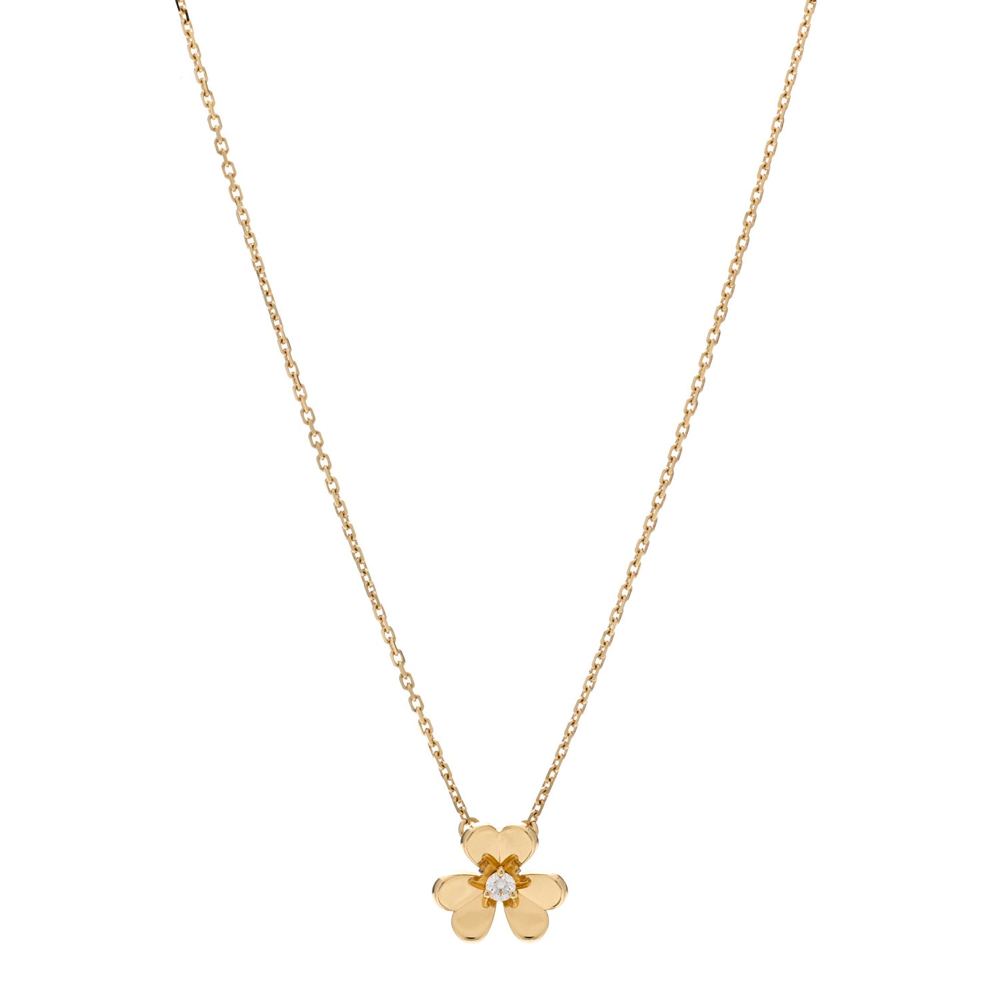 18K Yellow Gold Diamond Mini Frivole Pendant Necklace