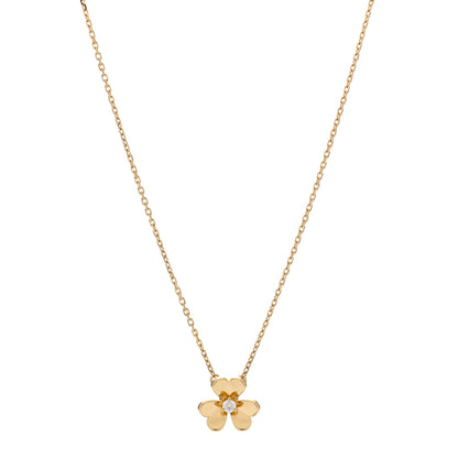 Van Cleef & Arpels 18K Yellow Gold Diamond Mini Frivole Pendant Necklace 1 of 5