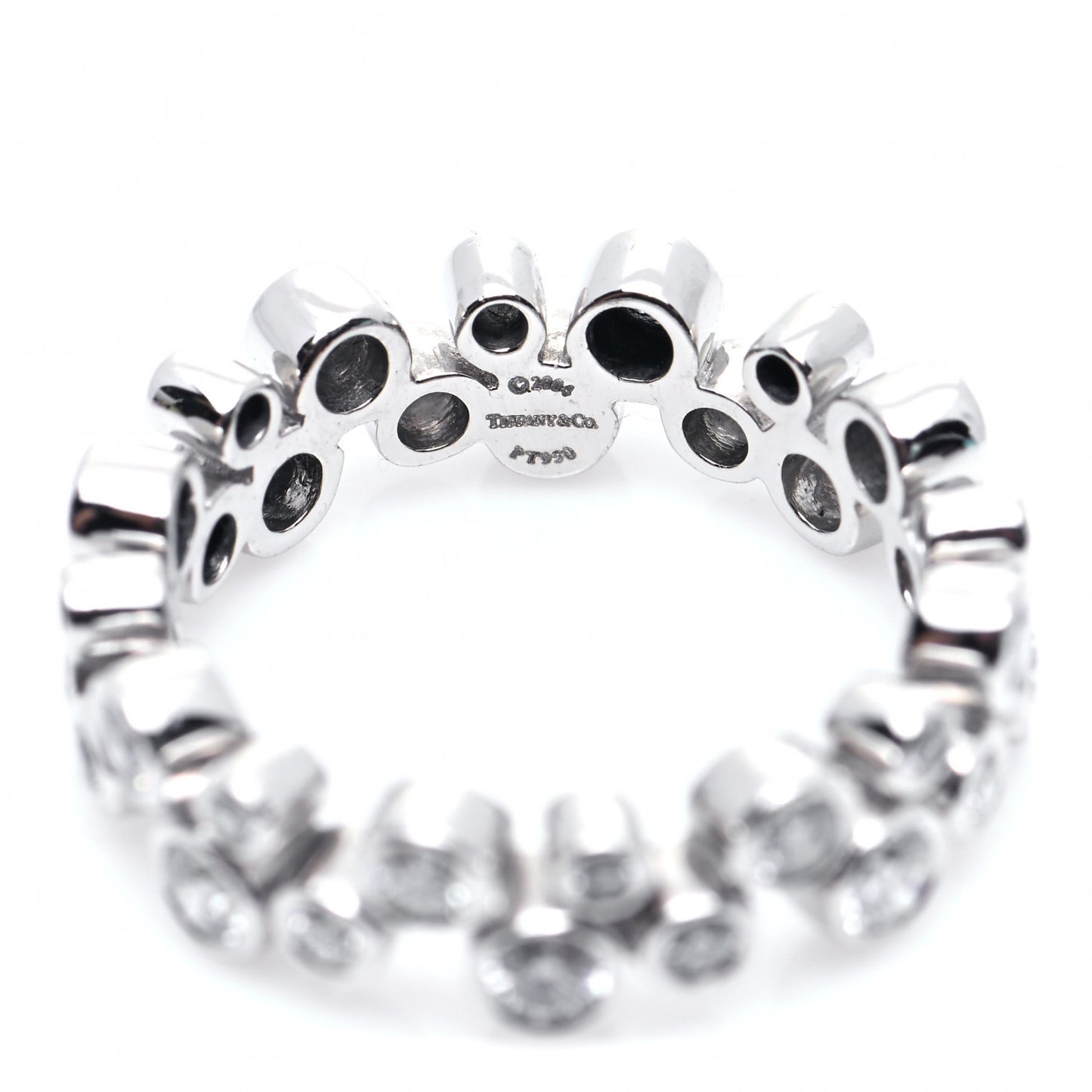 Platinum Diamond Bubble Band Ring 48 4.5