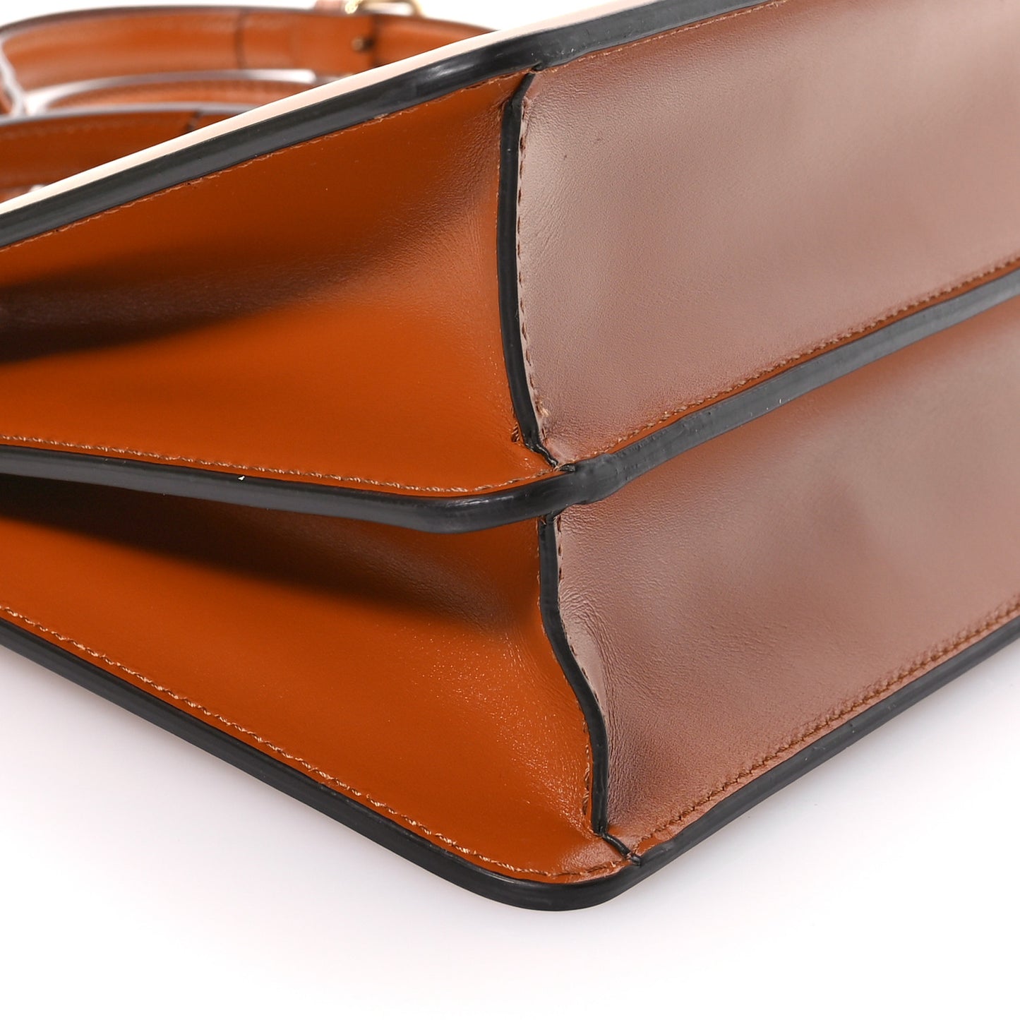 Vitello King Luxor Shiny Nappa Medium Peekaboo I SEE U East West Satchel Brandy Light Rose