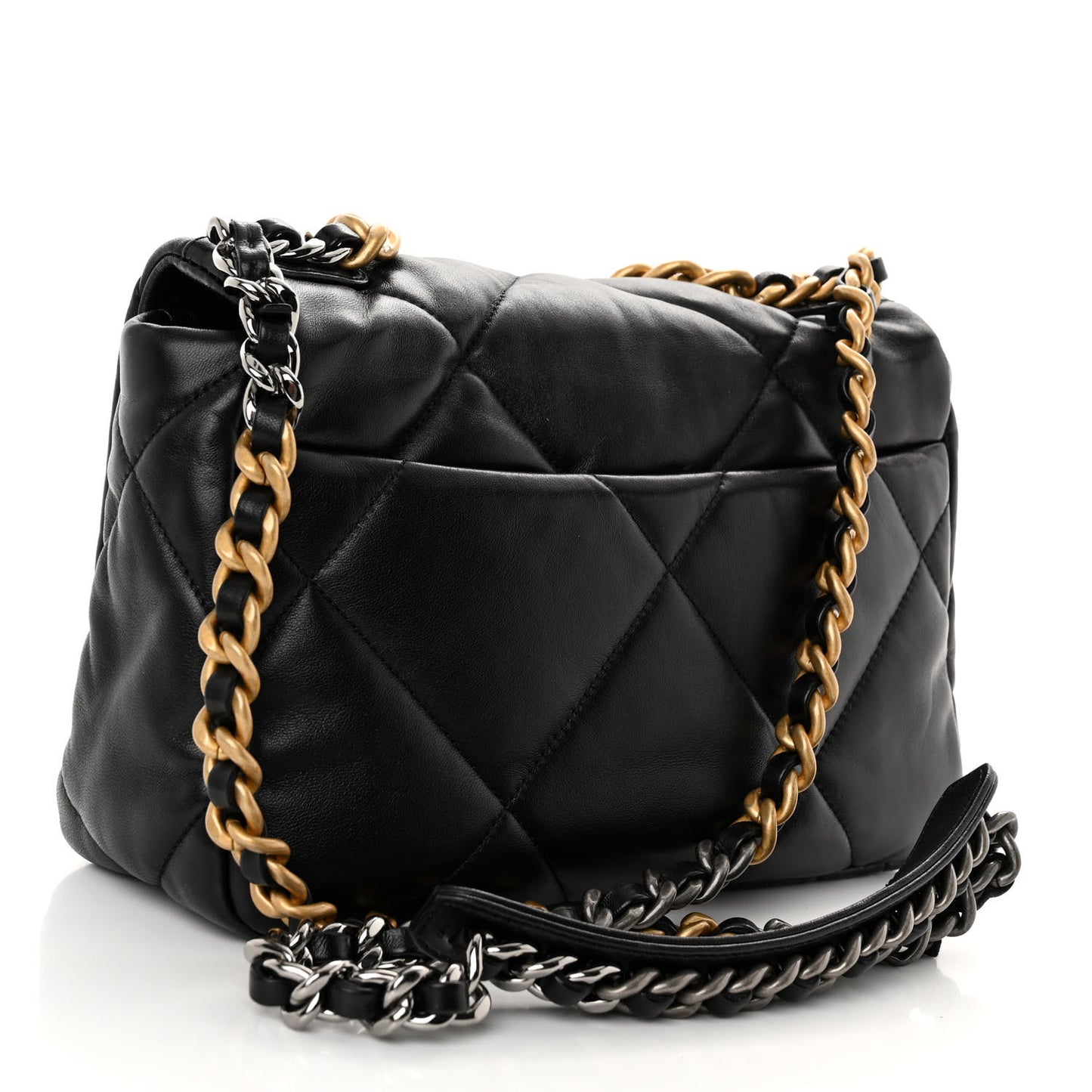 Goatskin Quilted Medium Chanel 19 Flap Black