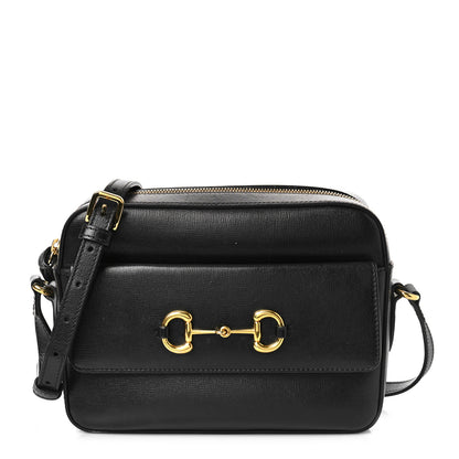 Gucci Textured Calfskin Small Horsebit 1955 Shoulder Bag Black 1 of 10