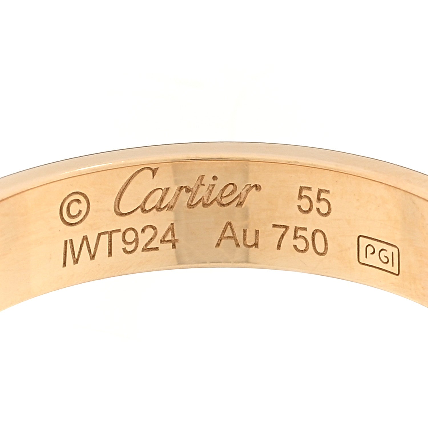 Cartier 18K Yellow Gold Diamond 4mm LOVE Wedding Band Ring 55 7.25 4 of 5