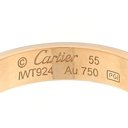 Cartier 18K Yellow Gold Diamond 4mm LOVE Wedding Band Ring 55 7.25 4 of 5