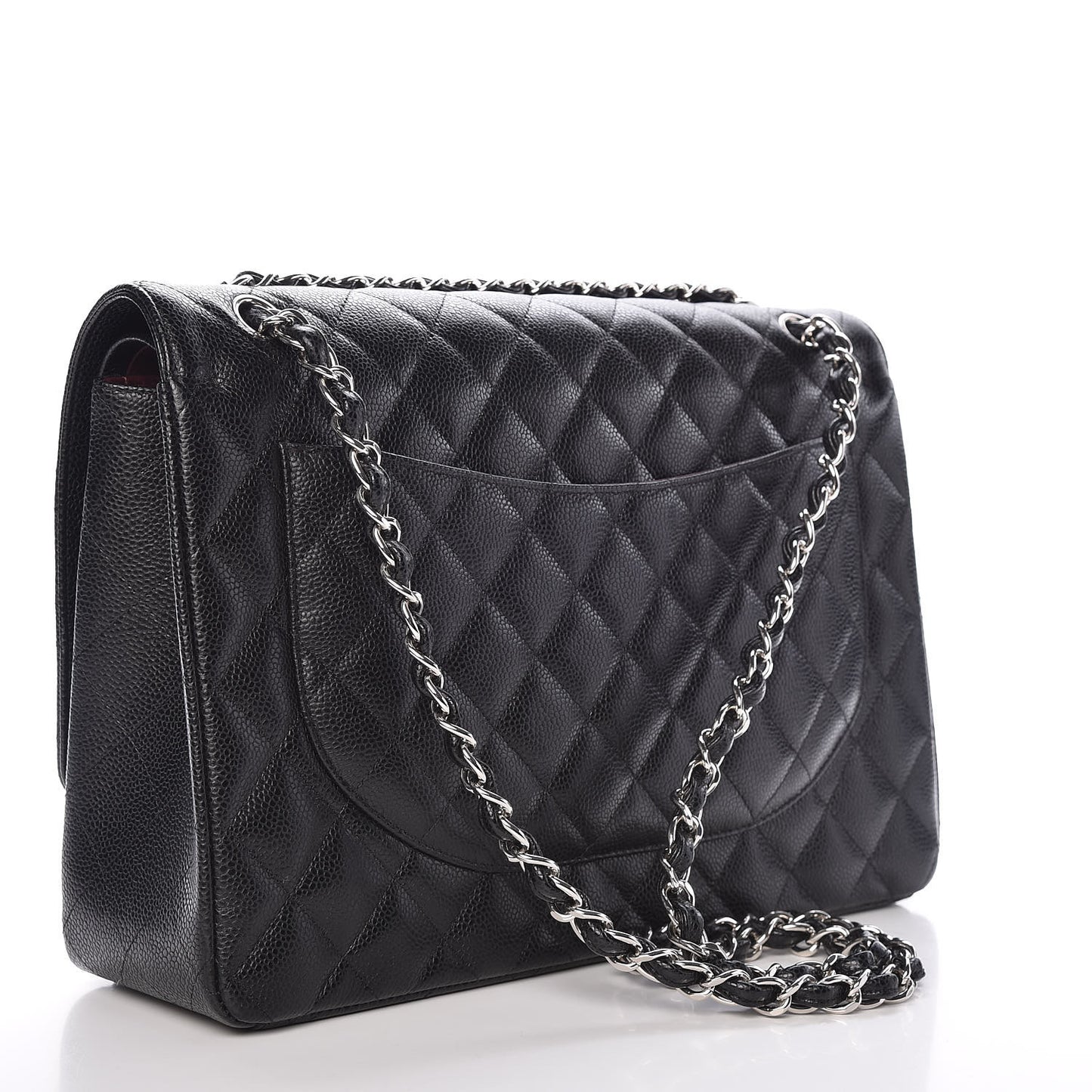 Caviar Quilted Maxi Double Flap Black