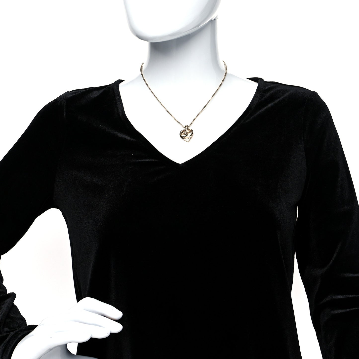 CC Heart Chain Pendant Necklace Gold