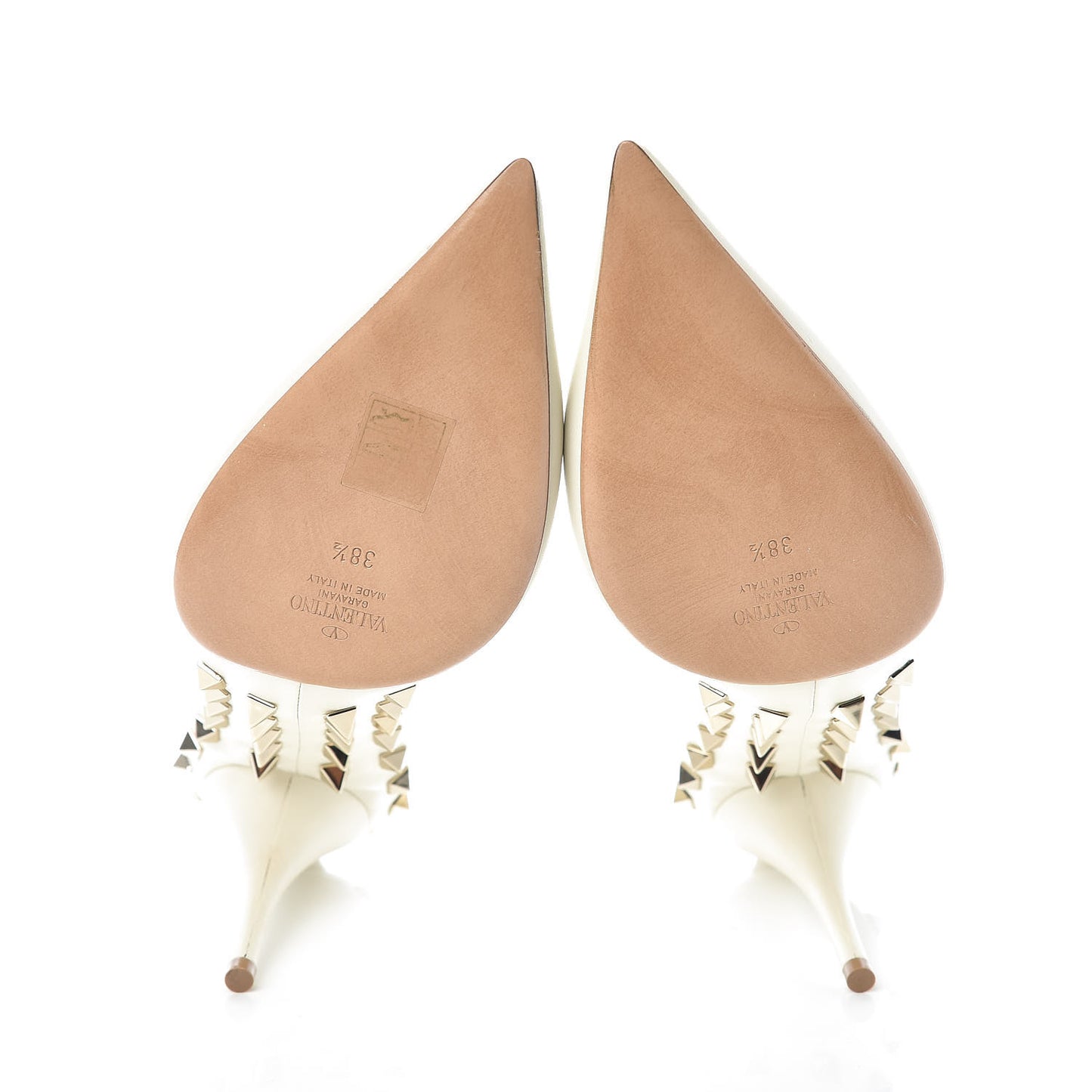Nappa Rockstud Jaw Stud 100mm Pumps 38.5 Ivory