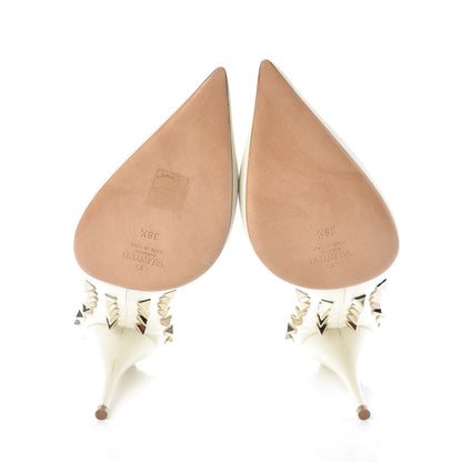 Valentino Garavani Nappa Rockstud Jaw Stud 100mm Pumps 38.5 Ivory 5 of 9