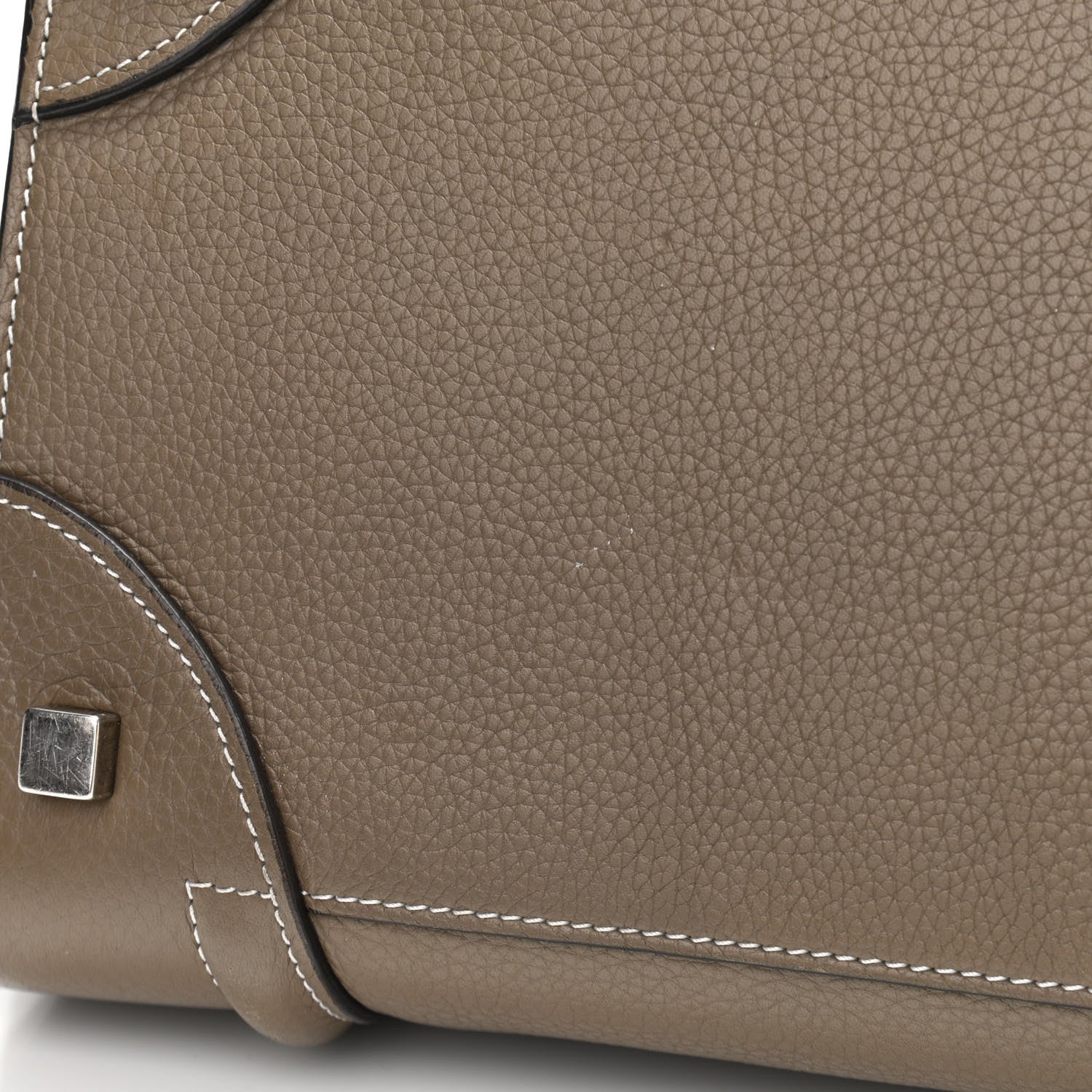 Celine Drummed Calfskin Mini Luggage Souris 9 of 11