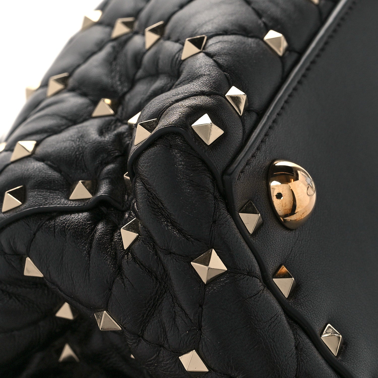 Valentino Garavani Lambskin Rockstud Spike Duffle Bag Black 10 of 11
