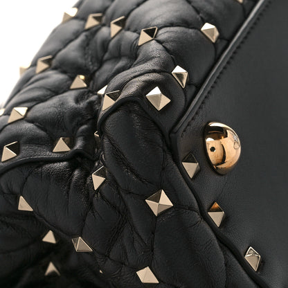 Valentino Garavani Lambskin Rockstud Spike Duffle Bag Black 10 of 11