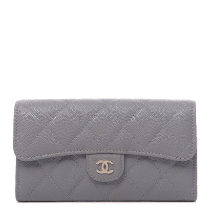 Chanel Caviar Quilted Medium Flap Wallet Grey 1 of 9