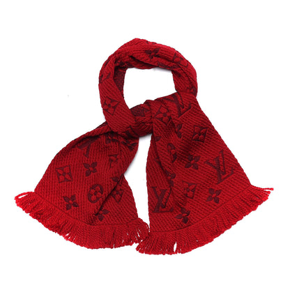 Louis Vuitton Wool Silk Logomania Scarf Rubis 1 of 4