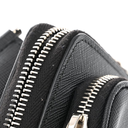 Prada Saffiano Travel Double Zip Crossbody Belt Bag Black 13 of 13
