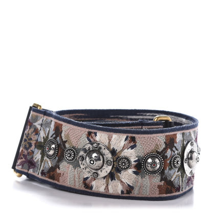 Christian Dior Canvas Embroidered Studded KaleiDiorscopic Shoulder Strap Multicolor 2 of 6
