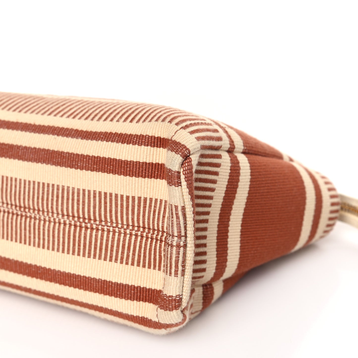 Textile Striped Logo Thais Pouch Sienna