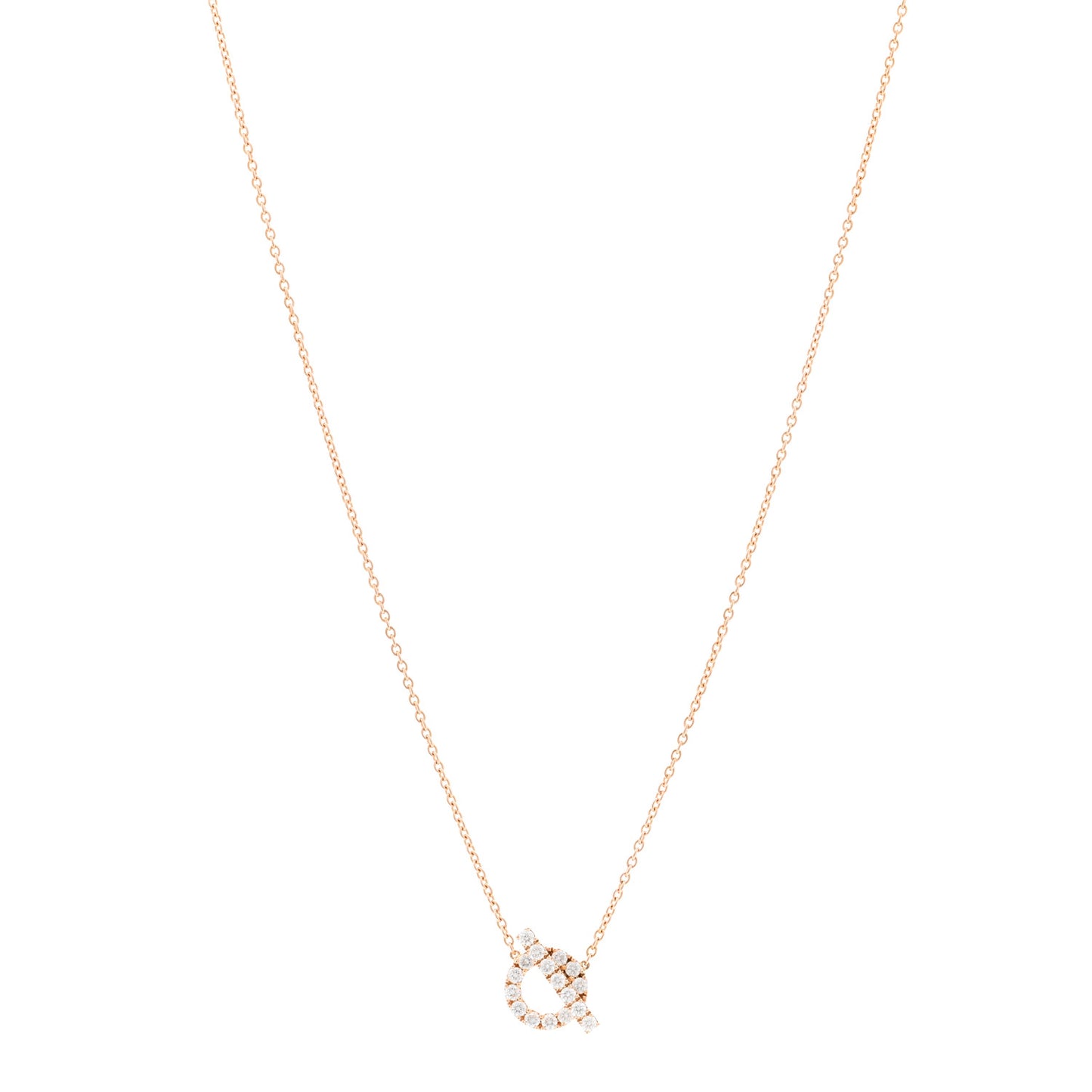 18K Rose Gold Diamond Finesse Pendant Necklace