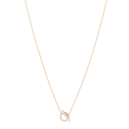 Hermes 18K Rose Gold Diamond Finesse Pendant Necklace 1 of 6